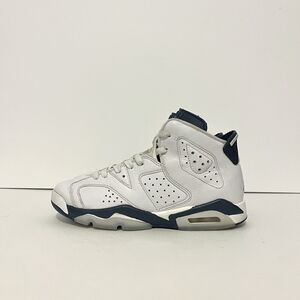 2022 Nike Air Jordan 6 VI Retro GS Midnight Navy White 384665-141 AJ6 Sz 6Y